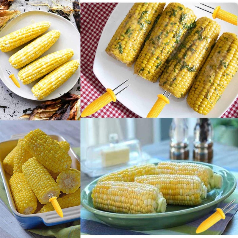 Gircss 10PCS Corn Holders - Corn on The Cob Skewers,Stainless Steel Corn Fork Prong Skewers Kitchen Tool for BBQ Twin Prong Sweetcorn Holders Home Cooking Fork - Image 2